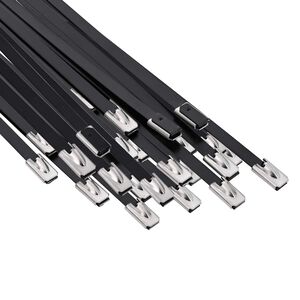 vidaXL Attache de c&acirc;ble 25 pc 4,6 x 800 mm Noir