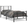 vidaXL Cadre de lit m&eacute;tal sans matelas avec pied de lit noir 90x200 cm