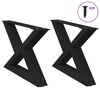 vidaXL Pieds de table basse 2 pi&egrave;ces Noir 60 x (30-31,3) cm Acier