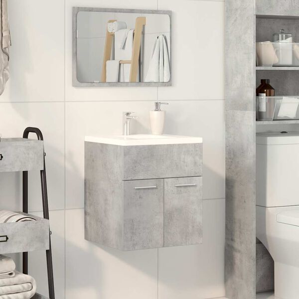 vidaXL Armoire de lavabo de salle de bain gris b&eacute;ton 41x38,5x46 cm