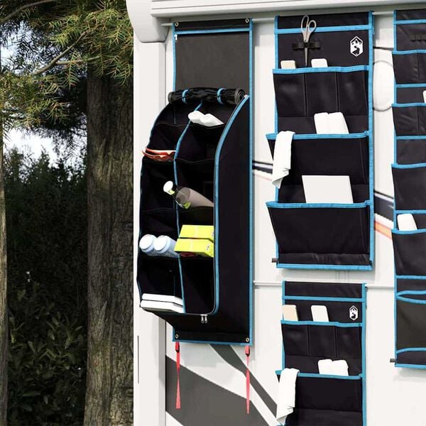 vidaXL Sac de rangement avec stockage Noir et Bleu 140 x 43 cm oxford