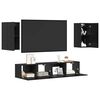 vidaXL Ensemble meuble TV 4 pcs Ch&ecirc;ne noir Bois d'ing&eacute;nierie
