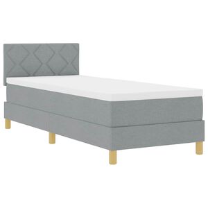 vidaXL Lit &agrave; ressort LED avec bandes LED Gris clair 80 x 200 cm tissu