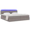 vidaXL Lit avec rangement et LED avec matelas Taupe 200 x 200 cm tissu