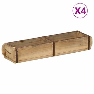 vidaXL Plateau 4 pcs Marron 57 x 15 x 9 cm Bois Recycl&eacute; Solide