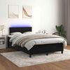 vidaXL Sommier &agrave; lattes de lit et matelas LED noir 120x190 cm velours