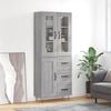 vidaXL Buffet haut Sonoma gris 69,5x34x180 cm Bois d'ing&eacute;nierie