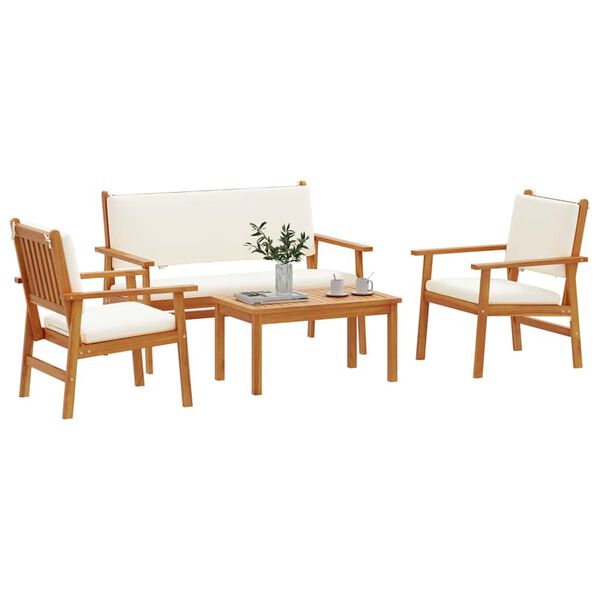 vidaXL Ensemble de canap&eacute; de jardin 4 pcs Marron 120 x 65,5 x 79 cm