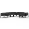 vidaXL Salon de jardin 9 pcs avec coussins Aluminium Anthracite