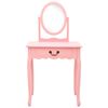 vidaXL Coiffeuse et tabouret Rose 65x36x128 cm Bois de paulownia MDF