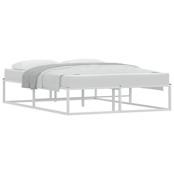 vidaXL Cadre de lit sans matelas blanc 140x200 cm m&eacute;tal