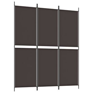 vidaXL Cloison de s&eacute;paration 3 panneaux Marron 150x180 cm Tissu