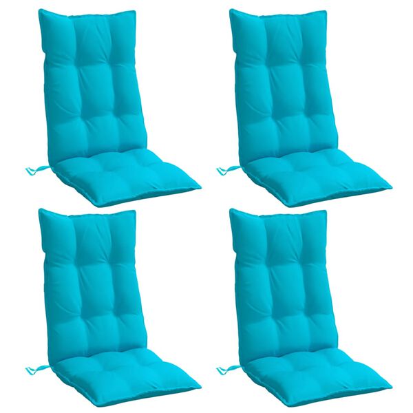 vidaXL Coussins de chaise &agrave; dossier haut lot de 4 turquoise