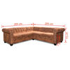 vidaXL Canapé d'angle Chesterfield 5 plcs Cuir artificiel Marron