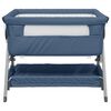 vidaXL Lit pour b&eacute;b&eacute; avec matelas Bleu marine Tissu de lin