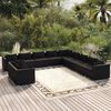 vidaXL Salon de jardin 11 pcs avec coussins noir r&eacute;sine tress&eacute;e