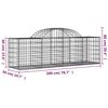 vidaXL Paniers à gabions arqués 30 pcs 200x50x60/80 cm fer galvanisé