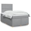 vidaXL Sommier &agrave; lattes de lit avec matelas Gris clair 120x200cm Tissu