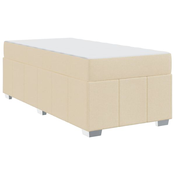 vidaXL Cadre de lit avec matelas Cr&egrave;me 90 x 200 cm tissu