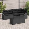 vidaXL Ensemble de canap&eacute; de jardin avec coussin 7 pcs Noir polyrotin