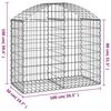 vidaXL Panier de gabions arqué 100x50x80/100 cm Fer galvanisé