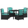 vidaXL Ensemble de salle &agrave; manger pour jardin 5 pc Noir polyrotin