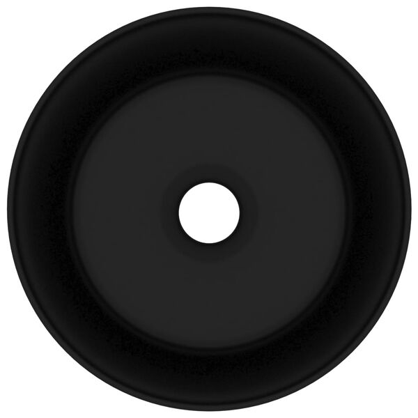vidaXL Lavabo rond de luxe Noir mat 40x15 cm C&eacute;ramique