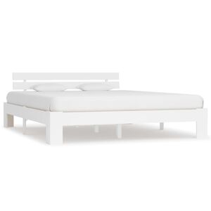 vidaXL Cadre de lit sans matelas blanc 160x200 cm bois de pin massif