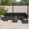 vidaXL Ensemble de canap&eacute; de jardin 9 pcs Noir Poly rotin