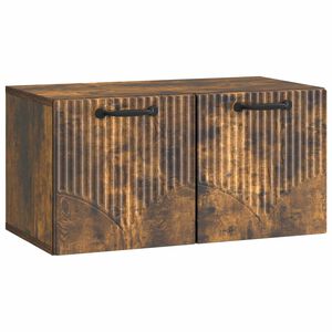 vidaXL Meuble TV mural Ch&ecirc;ne fum&eacute; 59,5 x 31 x 30 cm Bois d'ing&eacute;nierie