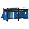vidaXL Lit mezzanine enfants avec rideaux sans matelas bleu 90x200cm