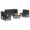 vidaXL Ensemble de canap&eacute;s d'ext&eacute;rieur 8 pcs Noir et Gris fonc&eacute;
