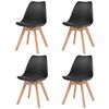 vidaXL Chaises &agrave; manger lot de 4 Noir Plastique