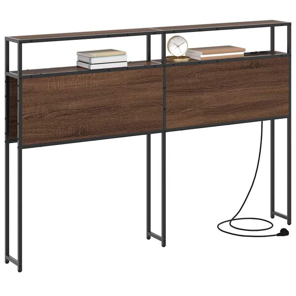 vidaXL T&ecirc;te de lit de rangement Ch&ecirc;ne marron 120 cm Bois d'ing&eacute;nierie