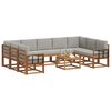 vidaXL Ensemble de canap&eacute;s d'ext&eacute;rieur 10 pcs Gris Naturel et Clair