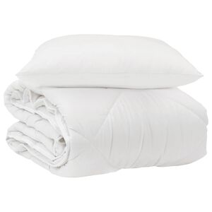 vidaXL Duvet toutes saisons avec oreiller 2 pcs Blanc Microfibre