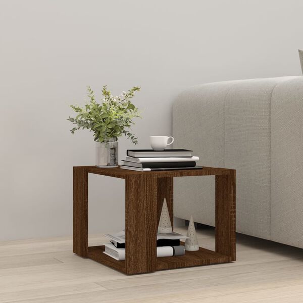 vidaXL Table basse Chêne marron 40x40x30 cm Bois d'ingénierie