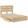 vidaXL Lit de Rangement Ch&ecirc;ne Sonoma 120 x 200 cm Bois d'ing&eacute;nierie