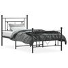 vidaXL Cadre de lit m&eacute;tal sans matelas avec pied de lit noir 90x190 cm