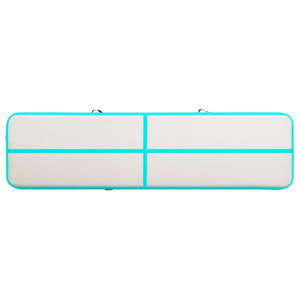 vidaXL Tapis gonflable de gymnastique avec pompe 800x100x20cm PVC Vert