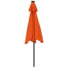 vidaXL Parasol de jardin LED et m&acirc;t en acier terre cuite 225x225x212cm