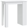 vidaXL Table de bar rangement Blanc 102x50x103,5 cm Bois d'ing&eacute;nierie
