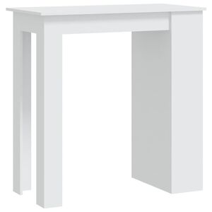 vidaXL Table de bar rangement Blanc 102x50x103,5 cm Bois d'ing&eacute;nierie