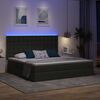 vidaXL Lit avec rangement et LED Gris fonc&eacute; 200 x 200 cm Polyester