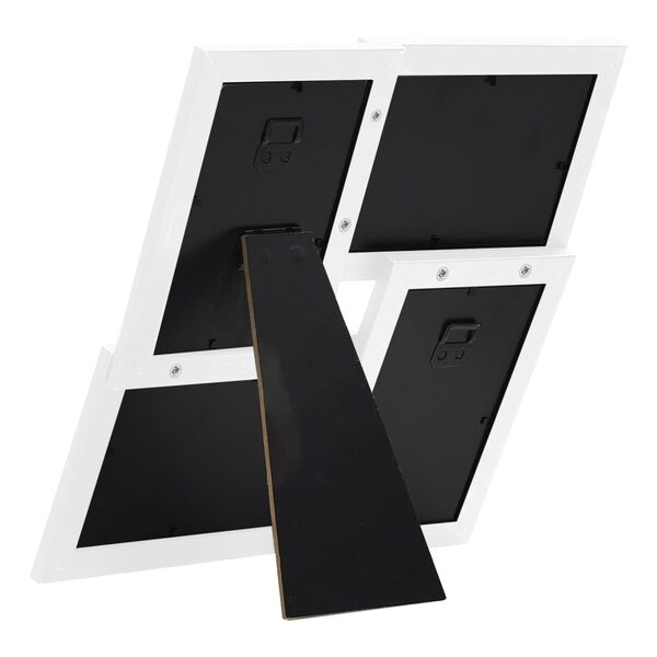 vidaXL Collage de cadres photo pour photo de 4x(13x18 cm) Blanc MDF