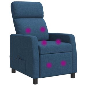 vidaXL Fauteuil de massage inclinable Bleu Tissu