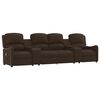 vidaXL Fauteuil inclinable porte-gobelets 4 places marron similicuir
