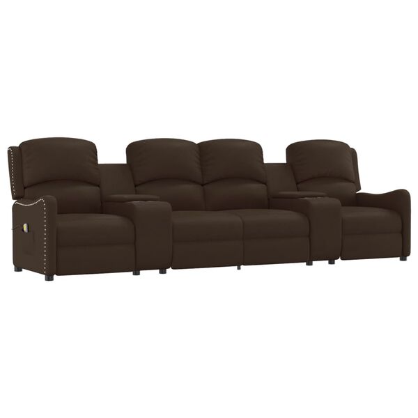 vidaXL Fauteuil inclinable porte-gobelets 4 places marron similicuir