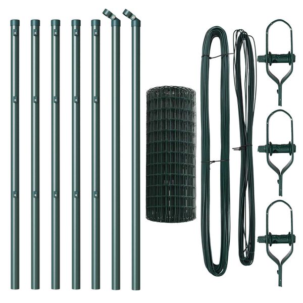 vidaXL Cl&ocirc;ture avec poteau Vert 0,4 x 10 m Acier et PVC