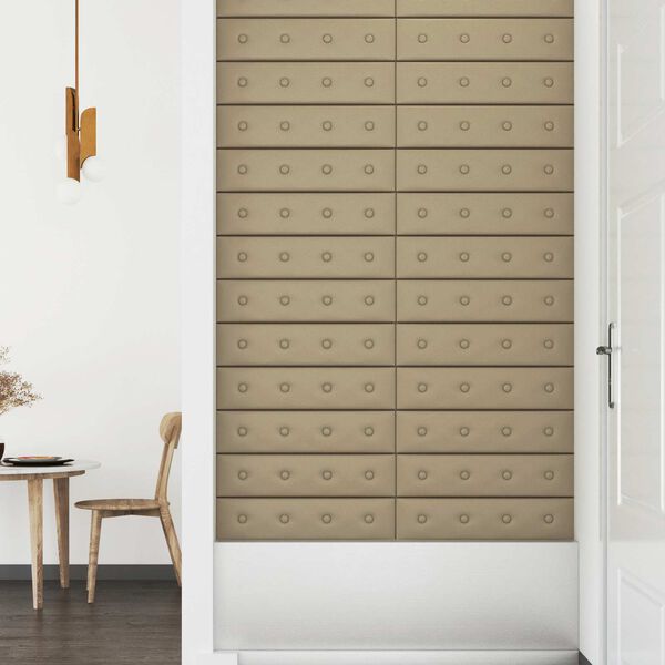 vidaXL T&ecirc;te de lit murale 12 pcs Cappuccino 60 x 15 cm Simili cuir